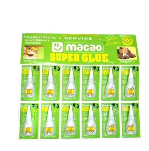 Pegante Instantáneo Macao Súper Glue X 12 Unidades Original!