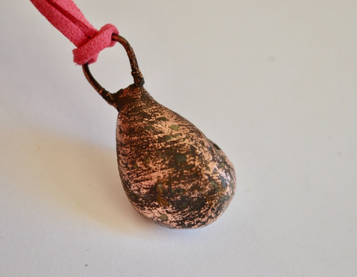 Imagen 2 de 4 de Collar Rosa Con Piedra Granate Y Cobre, Regalo De Joyeria