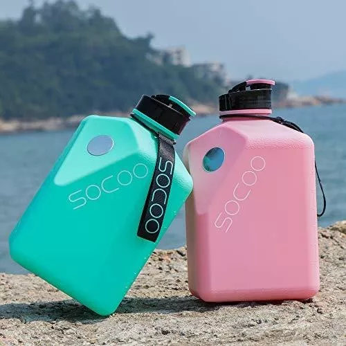 SOCOO Square Water Bottle BPA Free 2.7Litre Half Gallon Water