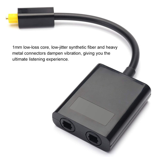 Digital Toslink Fibra Óptica Splitter 1 Em 2 Out Adaptador
