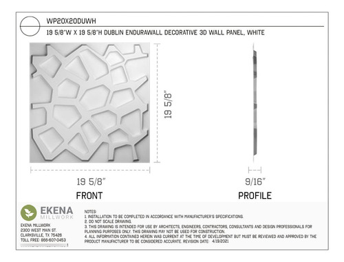 Cubierta Decorativa Para Panel Pared 3d 2.67 Pie Cuadrados.