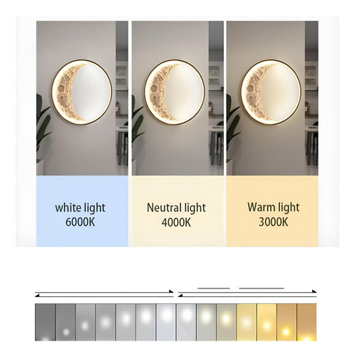 Lâmpada Arandela Luminária 3D Meia Lua De Parede Decoração Para Sala Quarto Luuk Young Cyl6808
