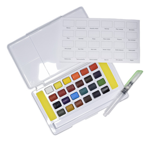 Acuarelas Profesionales Estuche Portatil 25pz Atl Color 24 Colores