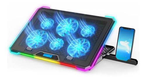 Almohadilla De Refrigeración Rgb Para Laptop Con 6 Ventilado