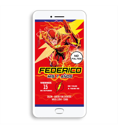 Tarjeta De Cumpleaños Flash Dc Comics Invitación Digital