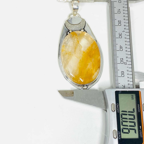 Gran Colgante Cuarzo De Oro Sanacion 100% Natural Cco-457