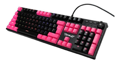 Ocelot Ogmk04 - Teclado Gamer Mecánico Rosa Rgb Antighosting Idioma Español Latinoamérica