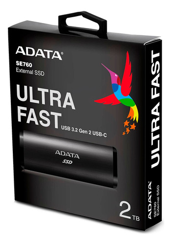 Ssd Externo Adata Se760, 2tb, Usb-c, Negro - Para Mac/pc
