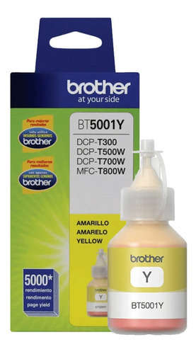 Botella De Tinta Brother Bt5001y Amarillo Rinde 5000 Páginas