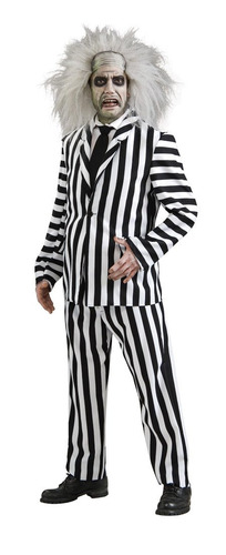 Beetlejuice Deluxe Costume, Black/white, Standard