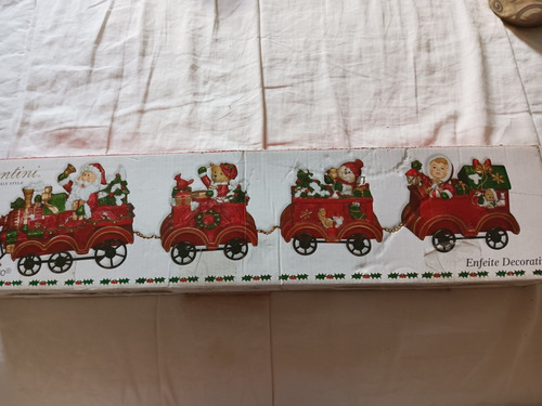 Precioso Tren Navideño En Resina Santini