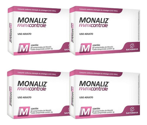4x Monaliz Meu Controle (4x 30 Comprimidos) - Sanibrás