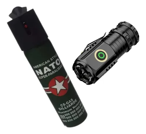 Kit Linterna Protección Antirrobo + Gas Protector