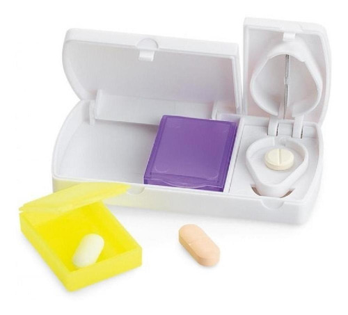 Porta Comprimidos Medicamentos Cortador Lamina Kit 2 Em 1