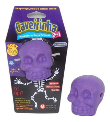 Petgames Brinquedo Caveirinha Soft Tamanho M Lilas - Para C