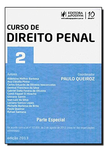 Curso De Direito Penal: Parte Especial - Vol.2, De Paulo  Queiroz. Editora Juspodivm, Capa Mole Em Português