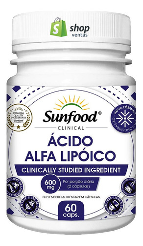 Ácido Alfa Lipoico 60 Caps 600mg Sunfood 