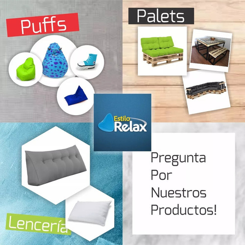 Sofa Puff En Lona 2 Puestos - Nuevo - Estilo Relax