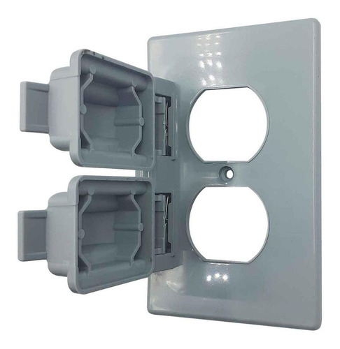Pack 10 Placa Doble Intemperie Abs Gris Igoto