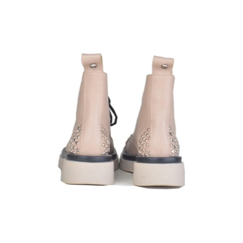 Borcegos Botinetas Cordones De Mujer De Cuero Evie - Ferraro