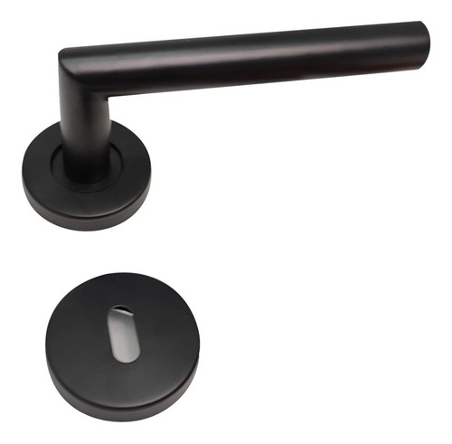 Media Manija Picaporte Puerta Frente Acero Inox Negro Satina