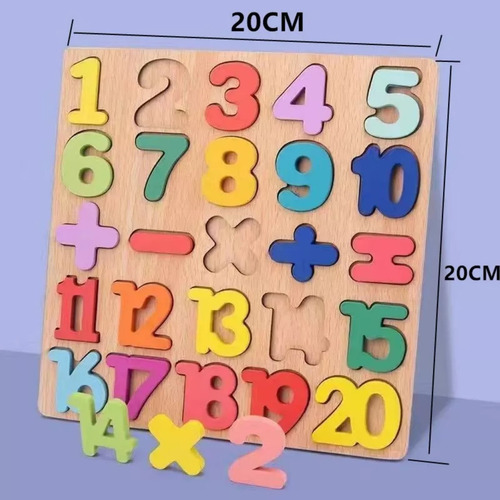 Juego Didactico Madera Numeros Y Abecedario Rompecabezas 2pz