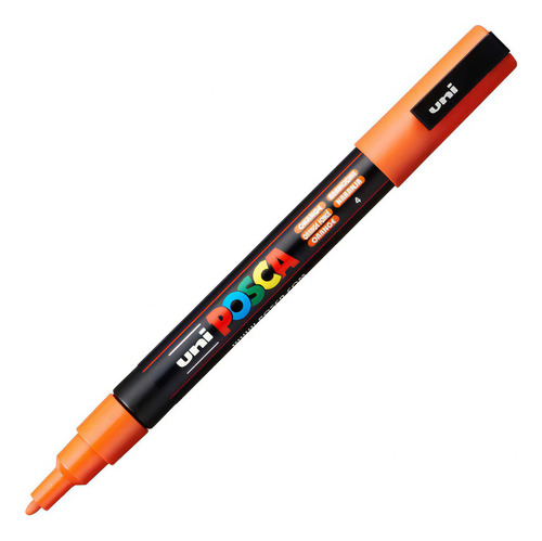 Caneta Posca Uniball Pc-3m Ponta 0.9-1.3mm Laranja