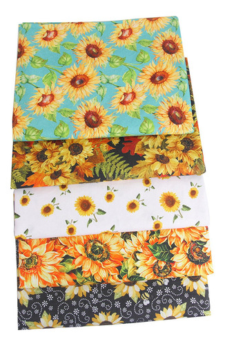 10 Piezas De Tela De Otoño, Patrón De Girasol, Material