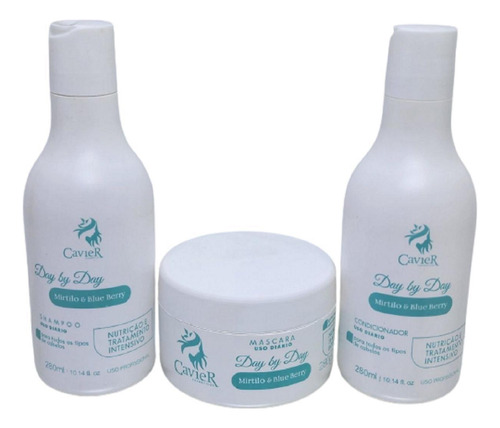 Kit Shampoo Mascara Condicionador 840ml Mirtilo Cavier