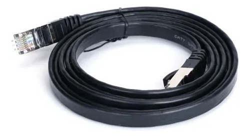 Cable Ethernet De 1.5 Metros Cat7 10gbps 600mhz Rj45 Plano Color Negro