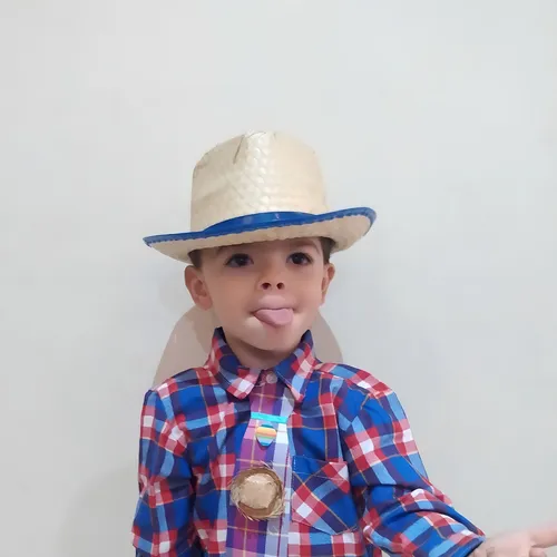 Sombrero de paja para niños Fiesta Junina Malandinhos Panama