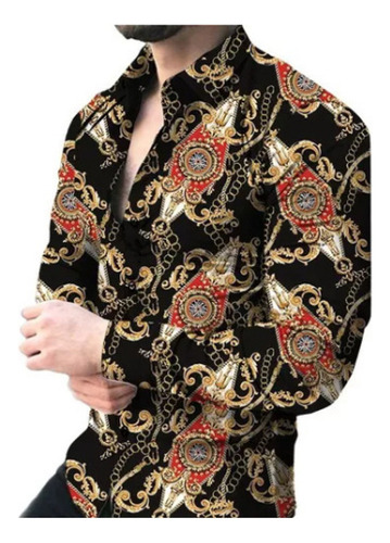 Camisa De Manga Larga Con Estampado De Tigre Para Hombre