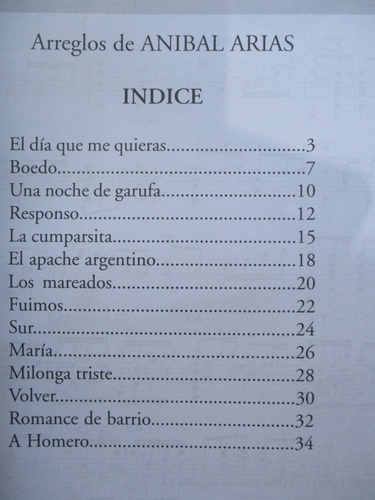 Imagen 2 de 3 de Tangos, Album Nº 2 Arreglos De Aníbal Arias. Guitarra