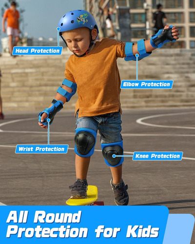 Juego Rodilleras Y Coderas For Casco Bicicleta Y Patineta