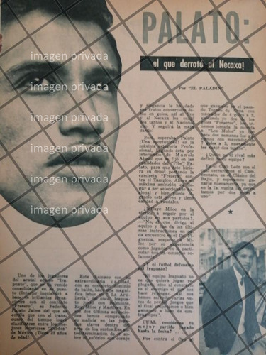 Afiche Retro Futbolista Federico Palato Jaime 1963