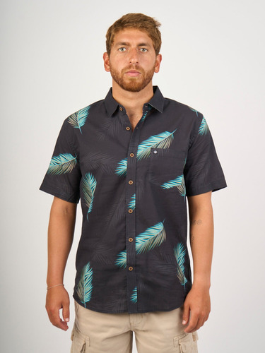 Camisa Para Hombre Dunkelvolk Hawaiian Tropical Blk