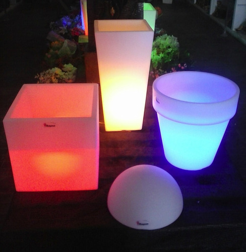 Maceta Cubo Luminoso N 40 Completa Ideal Para Fiestas Evento