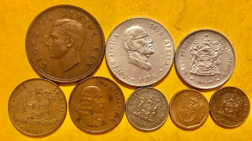 8 Monedas Antiguas De Sud Africa Del Continente Africano