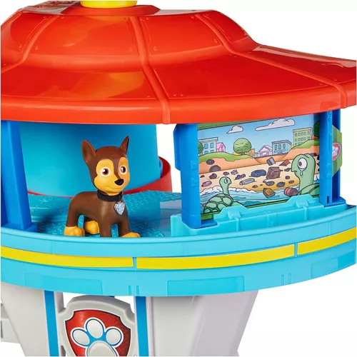  Paw Patrol Juego de torre Lookout con lanzador de autos de  juguete, 2 figuras de acción de Chase, crucero de policía de Chase y  accesorios, juguetes para niños a partir de