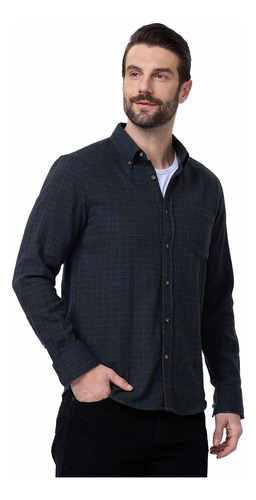 Camisa Hombre Franela Básica Cafe Fashion's Park