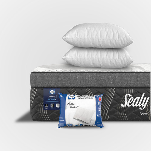 Colchón Sealy Matrimonial Forte + 2 Almohadas Esencial Activ
