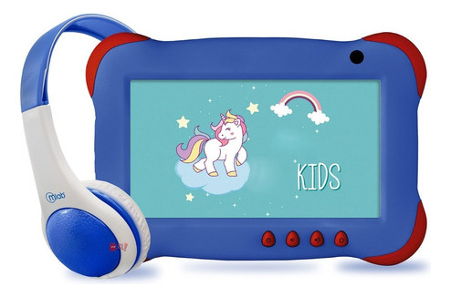 Tablet 7 Pulgadas Android Con Audífonos Para Niños Azul - Ps