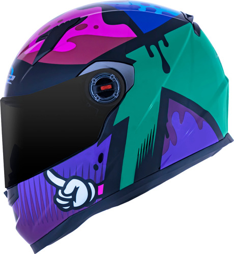 Capacete Feminino Ls2 Ff358 Masterpiece Preto Roxo Rosa