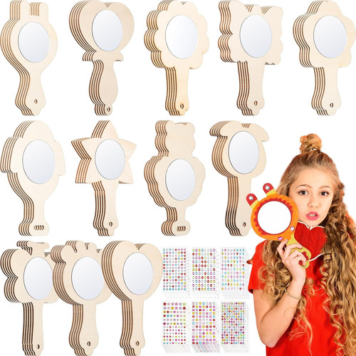 Umigy 90 Pcs Diy Mirror De Madera Princess Mirrors Para Niña