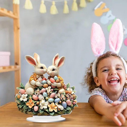 Conejos De Pascua Decoracion, 2d Acrílicos Easter Conejo Y