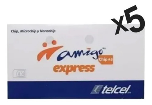 5x1 Tarjeta Simcard Chip Telcel Habilitado 2g Gps Gdl 33