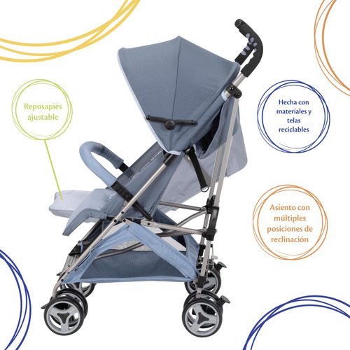Carriola Compacta Cosco Simple Fold Organic Waves Color Gris