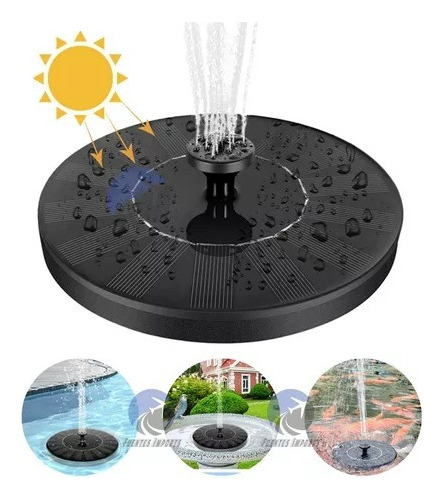 Chafariz Passaros Jardim Peixe Decoração Fonte Energia Solar Cor Preto