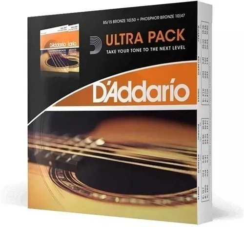 Daddario Ultra Pack Ez900 + Ej15 Encordado De Acústica 010