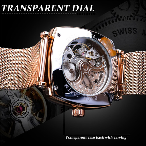 Men Automatic Mechanical Watch 242g Skeleton Dial